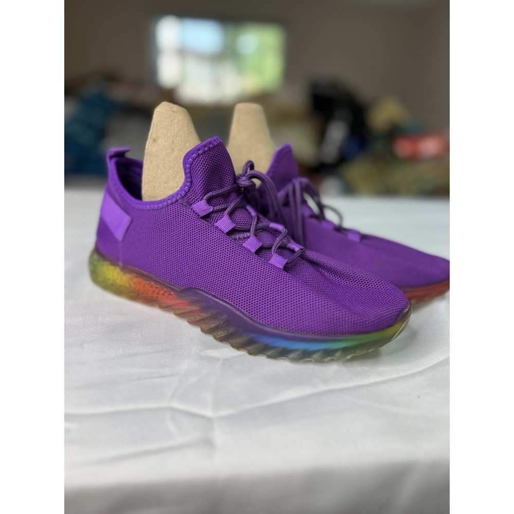 Wanted Purple Knit Sneakers Rainbow Sole Women's Size 9 EU 41 Shoes